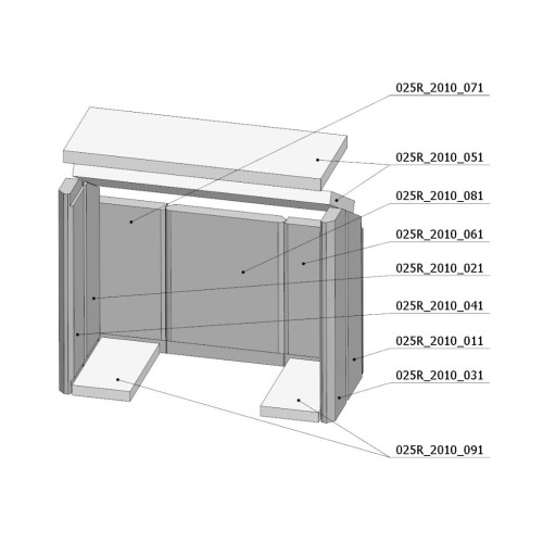 Šamotová komora komplet KV 025LN 01 